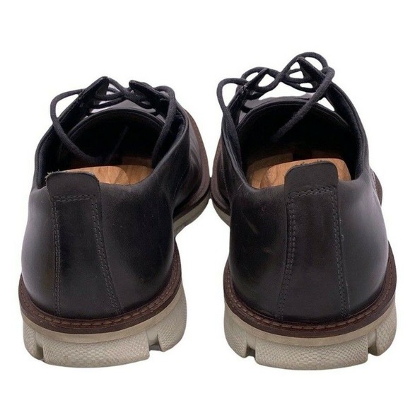 Ecco Shoes Men's 12-12.5 EU 46 Brown Leather Comfort Lace Up Loafer - Picture 4 of 8